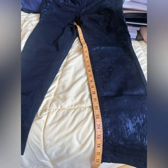 White House Black Market Black Skinny Pants with Edgy Distressing - Picture 7 of 7